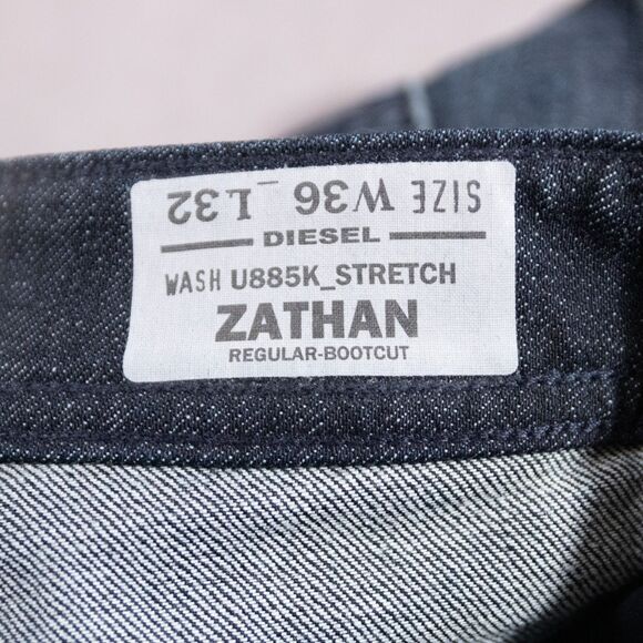 Diesel Zathan Stretch Regular Boot Cut Denim Blue Jeans Mens Size 37x32 USA Made - Picture 4 of 9